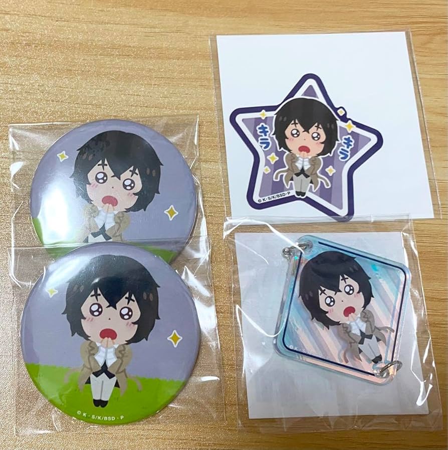 文豪ストレイドッグス　太宰治　いらすとやくじ　缶バッジ 文豪ストレイドッグス × いらすとや 12月8日よりコラボくじ発売!